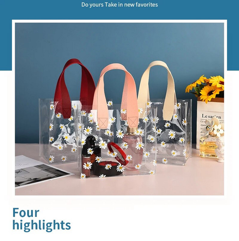 Sieviešu caurspīdīga PVC soma rokassomiņa ar vieglu augšējo rokturi iepirkumu soma Ūdensizturīga PVC caurspīdīga iepirkumu soma Plecu rokassomiņa