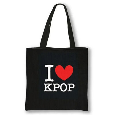KPOP Korea Print plecu soma K-Pop Ramen Boba K-Drama Totes Somas atkārtoti lietojamas rokassomas Harajuku atkārtoti lietojamas pircēju somas