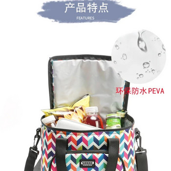 Чанта за обяд Преносима термоизолирана чанта за храна през рамо за обяд Голям охладител Чанти за пикник Кутия за жени Мъже Термо чанта