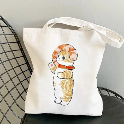 Modes pircēju soma Kawaii Cats Jauki dzīvnieku somas Iepirkumu soma Audekla somas Tote Bag Rokassomas Ikdienas meiteņu plecu somas meitenēm