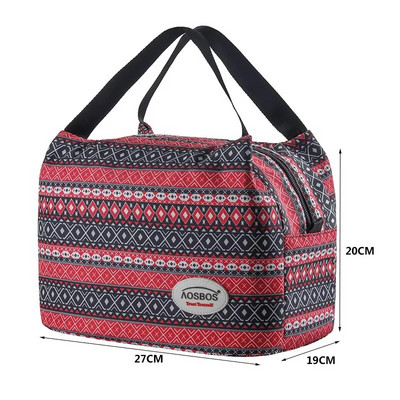 Aosbos Fashion pārnēsājama izolēta audekla pusdienu soma 2020. gada termiskā ēdiena piknika pusdienu soma sievietēm, bērniem, vīriešiem