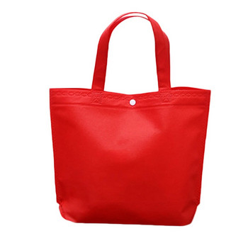 Едноцветни нетъкани тъкани Пазарска чанта с копчета Мъжка чанта за хранителни стоки Дамска чанта за съхранение при пътуване Екологични чанти за многократна употреба