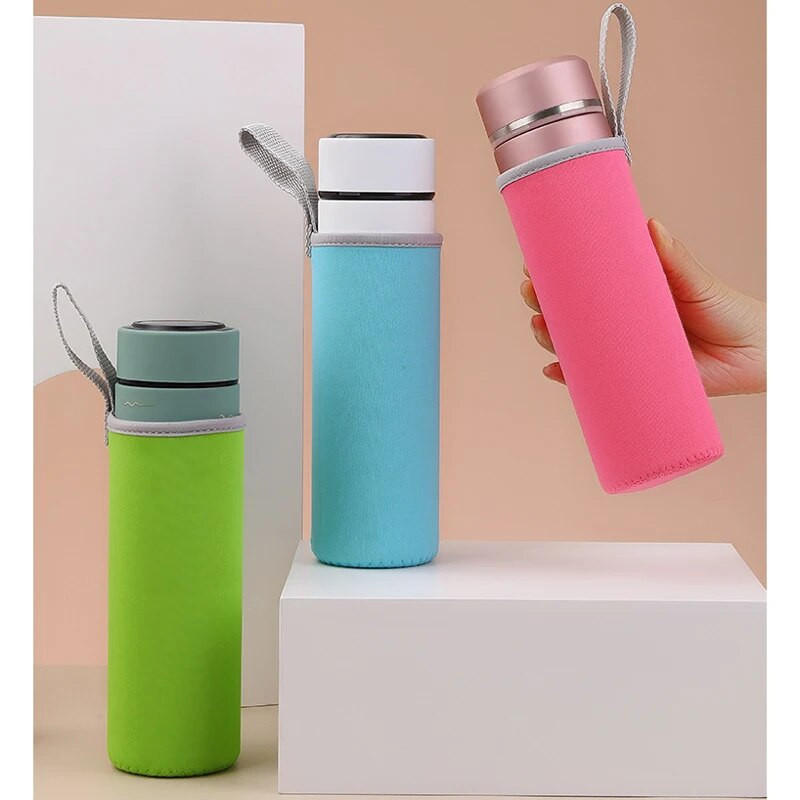 Φιλικό προς το περιβάλλον 420ml 550ml Εύχρηστη τσάντα θήκης για μπουκάλια από νεοπρένιο ιαματικό νερό, φορητή μόνωση αθλητικών κονσερβών Cooler Protector