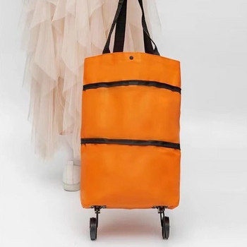 Πτυσσόμενη τσάντα τρόλεϊ καροτσιού αγορών με ρόδες Φορητή πτυσσόμενη επαναχρησιμοποιήσιμη τσάντα λαχανικών Shopper Organizer Grocery Shopper