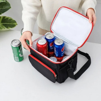 Оксфордска изолирана чанта за обяд Голям капацитет Външна термокутия PEVA за пикник с презрамка за рамо Водоустойчива охладителна опаковка