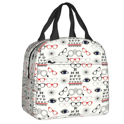 Smiješne naočale s tablicom za ispitivanje oka Kutije za ručak koje se mogu ponovno koristiti Ženske višenamjenske optičarke Optometričar Termalni hladnjak Torba za ručak za hranu