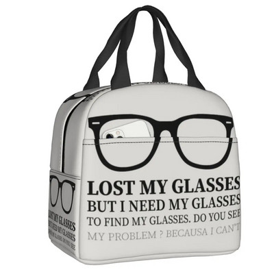 Smiješne naočale s tablicom za ispitivanje oka Kutije za ručak koje se mogu ponovno koristiti Ženske višenamjenske optičarke Optometričar Termalni hladnjak Torba za ručak za hranu