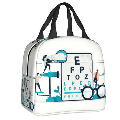 Smiješne naočale s tablicom za ispitivanje oka Kutije za ručak koje se mogu ponovno koristiti Ženske višenamjenske optičarke Optometričar Termalni hladnjak Torba za ručak za hranu