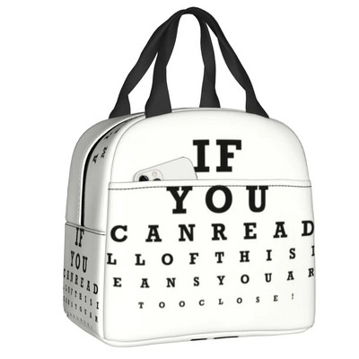 Smiješne naočale s tablicom za ispitivanje oka Kutije za ručak koje se mogu ponovno koristiti Ženske višenamjenske optičarke Optometričar Termalni hladnjak Torba za ručak za hranu