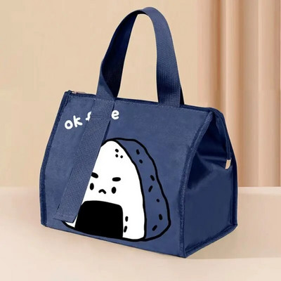 Unisex karikatūra Cute Tote pārtikas soma Pārnēsājama ūdensizturīga Oksfordas svaiga bieza pusdienu soma ar rāvējslēdzēju, termiska Oksfordas studentu pusdienu kaste