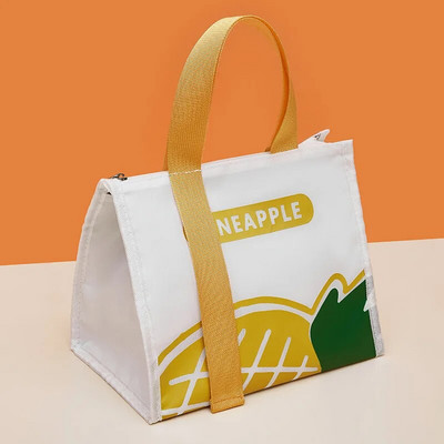 Unisex karikatūra Cute Tote pārtikas soma Pārnēsājama ūdensizturīga Oksfordas svaiga bieza pusdienu soma ar rāvējslēdzēju, termiska Oksfordas studentu pusdienu kaste