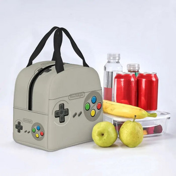 Ρετρό χειριστήριο βιντεοπαιχνιδιών Turbo Φορητά κουτιά μεσημεριανού γεύματος Πολυλειτουργικό Gamer Lover Cooler Θερμομονωμένη τσάντα μεσημεριανού φαγητού για παιδιά
