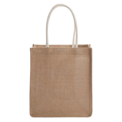 Burlap Tote Somas Džutas iepirkšanās rokassomu amatniecībai Dāvanu glabāšanai Pārtikas soma Sieviešu pircēju Eco Bag Ceļojumu Pludmales auduma soma Sajūgs