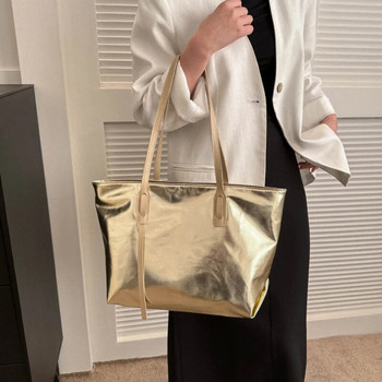 2024 Нови дамски чанти през рамо Ярки дамски чанти от изкуствена кожа Висококачествени ежедневни чанти под мишниците Едноцветни пазарски чанти