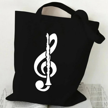 Дамски чанти Music Note Heartbeat Canvas Bag Забавна дамска чанта за тийнейджъри Модна чанта Tote Bag Design Маркова странична чанта за дами