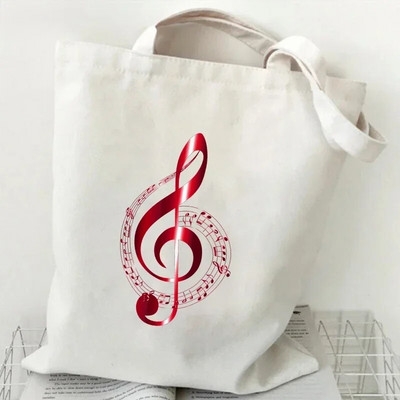 Sieviešu rokassomas Music Note Heartbeat Canvas Bag Smieklīga rokassomiņa pusaudžiem Modes somas dizaina zīmola sānu soma sievietēm
