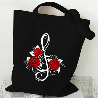 Sieviešu rokassomas Music Note Heartbeat Canvas Bag Smieklīga rokassomiņa pusaudžiem Modes somas dizaina zīmola sānu soma sievietēm