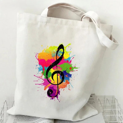 Sieviešu rokassomas Music Note Heartbeat Canvas Bag Smieklīga rokassomiņa pusaudžiem Modes somas dizaina zīmola sānu soma sievietēm