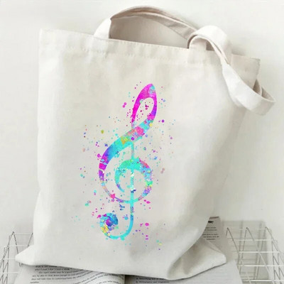Sieviešu rokassomas Music Note Heartbeat Canvas Bag Smieklīga rokassomiņa pusaudžiem Modes somas dizaina zīmola sānu soma sievietēm