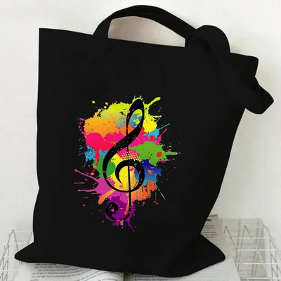 Sieviešu rokassomas Music Note Heartbeat Canvas Bag Smieklīga rokassomiņa pusaudžiem Modes somas dizaina zīmola sānu soma sievietēm