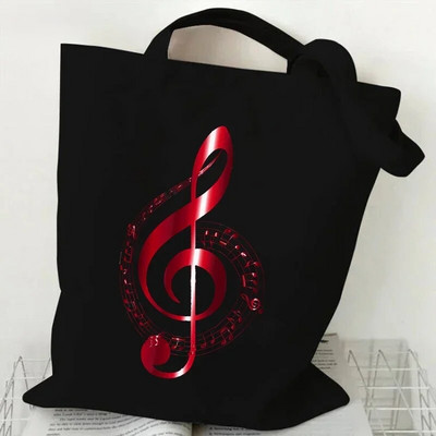 Sieviešu rokassomas Music Note Heartbeat Canvas Bag Smieklīga rokassomiņa pusaudžiem Modes somas dizaina zīmola sānu soma sievietēm