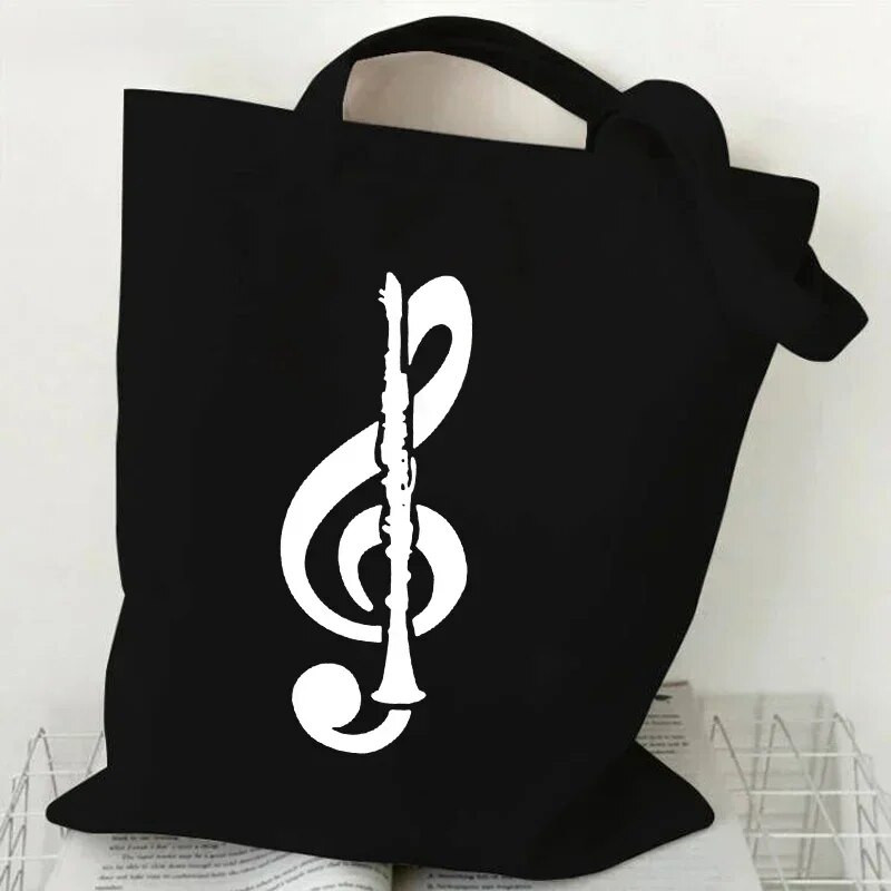 Sieviešu rokassomas Music Note Heartbeat Canvas Bag Smieklīga rokassomiņa pusaudžiem Modes somas dizaina zīmola sānu soma sievietēm