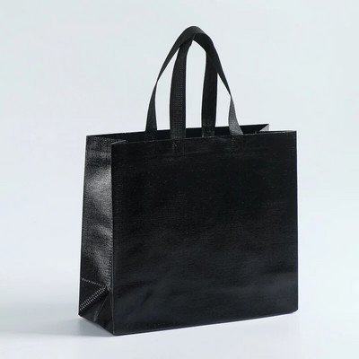 Neaustie iepirkumu maisiņi Lāzera glancēts atkārtoti lietojams pārtikas preču maisiņš Tote Bag ar rokturi Glitter Dāvanu soma Iecienīto Goodie iepakojuma maisiņi