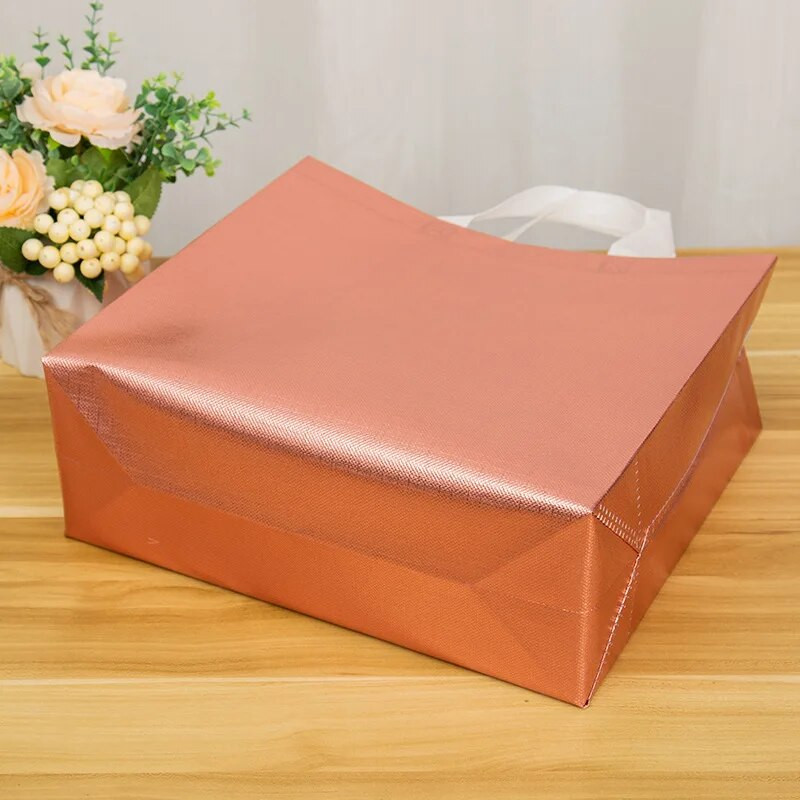 Neaustie iepirkumu maisiņi Lāzera glancēts atkārtoti lietojams pārtikas preču maisiņš Tote Bag ar rokturi Glitter Dāvanu soma Iecienīto Goodie iepakojuma maisiņi