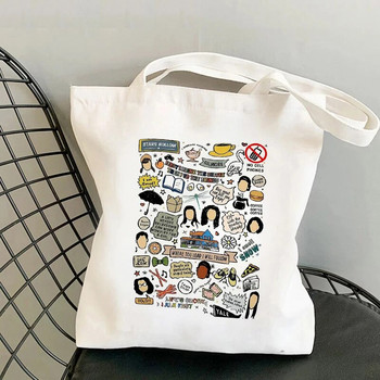 Gilmore Girls Korean Tote Bag Women Harajuku Gothic Bolsa De Tela Casual Y2k Ръчна чанта Забавна анимационна пазарска чанта Дамска платнена чанта
