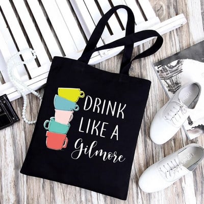 Gilmore Girls Korejas soma Sieviešu Harajuku Gothic Bolsa De Tela Casual Y2k rokassomiņa Smieklīga multfilmu iepirkumu soma Sieviešu audekla soma
