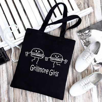 Gilmore Girls Korejas soma Sieviešu Harajuku Gothic Bolsa De Tela Casual Y2k rokassomiņa Smieklīga multfilmu iepirkumu soma Sieviešu audekla soma