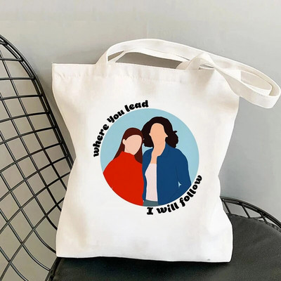 Gilmore Girls Korejas soma Sieviešu Harajuku Gothic Bolsa De Tela Casual Y2k rokassomiņa Smieklīga multfilmu iepirkumu soma Sieviešu audekla soma