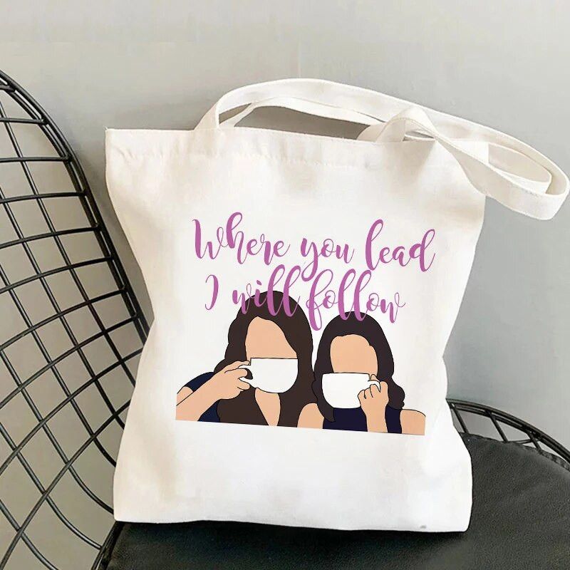Gilmore Girls Korejas soma Sieviešu Harajuku Gothic Bolsa De Tela Casual Y2k rokassomiņa Smieklīga multfilmu iepirkumu soma Sieviešu audekla soma