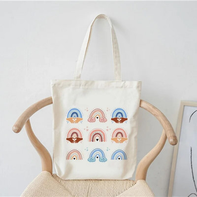 Ženska torba za kupovinu Modna ležerna ljetna torba na rame Sklopiva višekratna kupovna torba u Harajuku stilu Studentska platnena velika torba