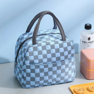 1 gab rūtainā izolētā pusdienu soma, ūdensnecaurlaidīga piknika soma, ledus soma, lielas ietilpības pusdienu kastes soma