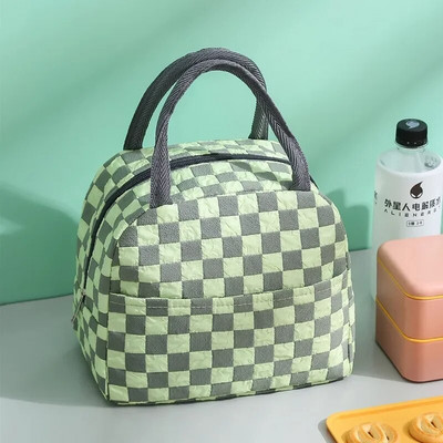 1 gab rūtainā izolētā pusdienu soma, ūdensnecaurlaidīga piknika soma, ledus soma, lielas ietilpības pusdienu kastes soma