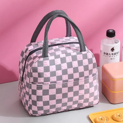 1 gab rūtainā izolētā pusdienu soma, ūdensnecaurlaidīga piknika soma, ledus soma, lielas ietilpības pusdienu kastes soma