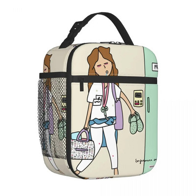 Изолирана чанта за обяд Enfermera En Apuros Doctor Nurse Medical Health Lunch Container Cooler Bag Tote Lunch Box College Travel