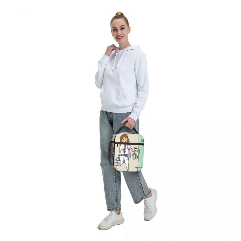 Izolēta pusdienu soma Enfermera En Apuros Doctor Nurse Medicīniskā veselība Pusdienu konteiners Dzesēšanas soma Tote Lunch Box College Travel
