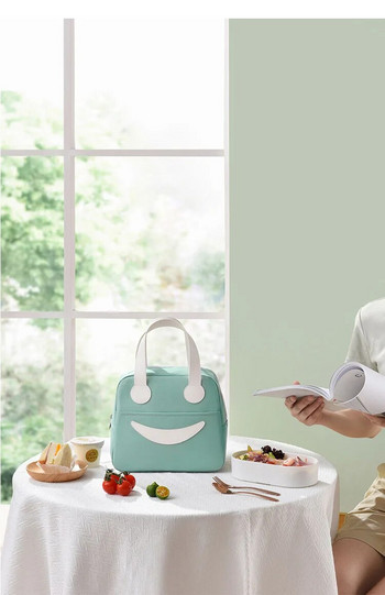 1 PCS Преносима чанта за обяд изолирана хладилна чанта за безопасност на храните топла чанта за обяд момичета чанта за топла храна за пикник дамска чанта за обяд