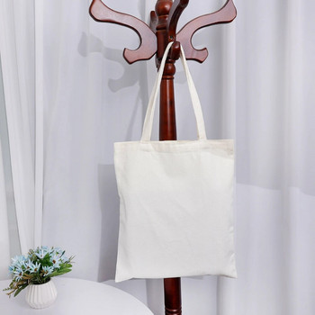 3 размера Пазарска чанта с чист цвят и голям капацитет Еко голяма памучна чанта за многократна употреба за жени Мъжко бельо Проста чанта за съхранение Подаръци