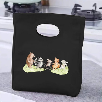 Pusdienu maisiņa roktura izolācijas dzesētāja soma karikatūra, apdrukāta pusdienu kastīte, pikniks ceļojumi, pārnēsājama pārtikas uzglabāšana brokastu termiskā pārtikas soma