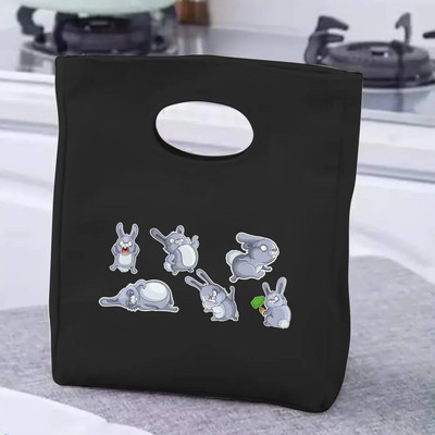 Pusdienu maisiņa roktura izolācijas dzesētāja soma karikatūra, apdrukāta pusdienu kastīte, pikniks ceļojumi, pārnēsājama pārtikas uzglabāšana brokastu termiskā pārtikas soma