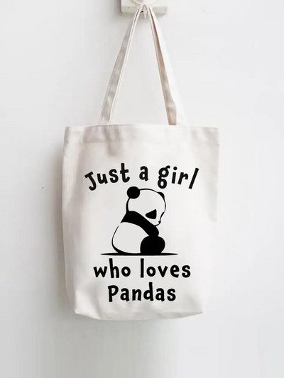 Sieviešu apdruka Panda Jauna 90. gadu Mīlestība Shopper Rokassomas Sieviešu pleciem Mode Ikdienas iepirkšanās Meitenes Grafiska audekla soma