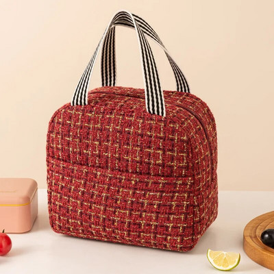 Ins Fashion Tote Lunchbox termiskā soma sievietēm vīriešiem Bento uzglabāšanas izolēta pusdienu soma Pārnēsājama dzesētāja piknika izolācijas somas rokassomiņa