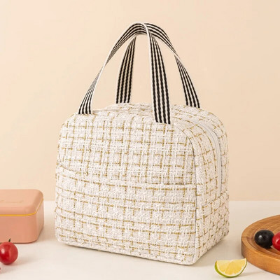 Ins Fashion Tote Lunchbox termiskā soma sievietēm vīriešiem Bento uzglabāšanas izolēta pusdienu soma Pārnēsājama dzesētāja piknika izolācijas somas rokassomiņa