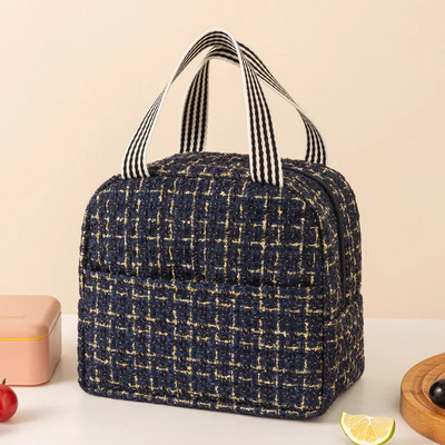Ins Fashion Tote Lunchbox termiskā soma sievietēm vīriešiem Bento uzglabāšanas izolēta pusdienu soma Pārnēsājama dzesētāja piknika izolācijas somas rokassomiņa