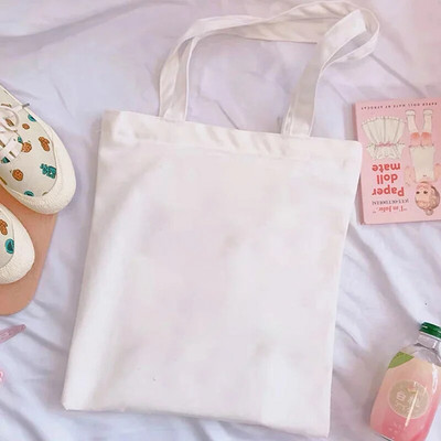 Naiste kott Shopper Anime käekotid Reguleeritav lukuga print Harajuku Kawaii esteetiline lõuend Suure mahutavusega kandekotid õlg