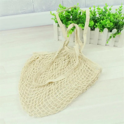 Επαναχρησιμοποιήσιμες τσάντες αγορών τσάντα φρούτων λαχανικών που πλένεται από βαμβακερό πλέγμα κορδόνι οργανική τσάντα οργάνωσης με κοντή λαβή Διχτυωτή τσάντα