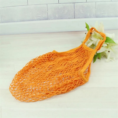 Επαναχρησιμοποιήσιμες τσάντες αγορών τσάντα φρούτων λαχανικών που πλένεται από βαμβακερό πλέγμα κορδόνι οργανική τσάντα οργάνωσης με κοντή λαβή Διχτυωτή τσάντα